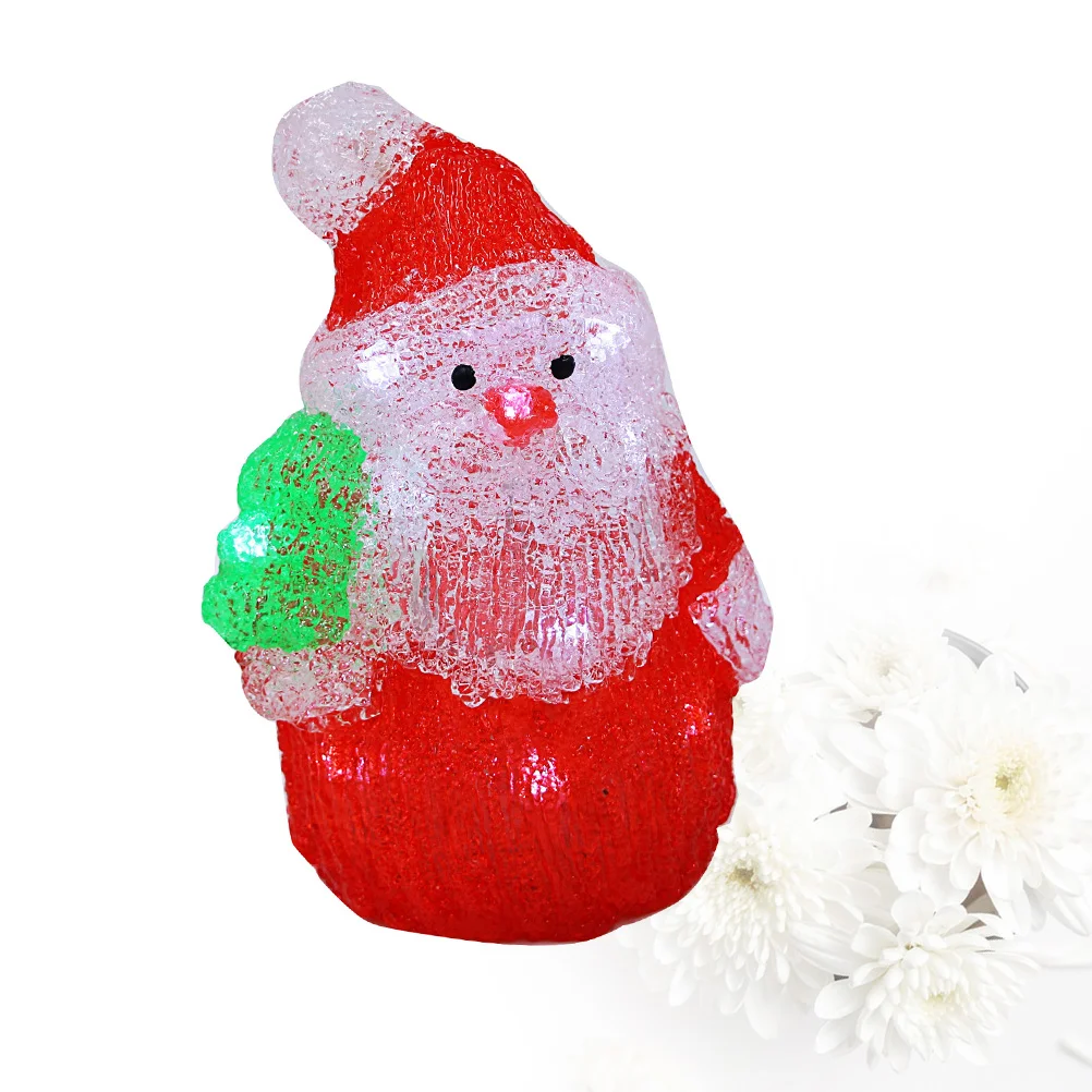 

Mini 3D Acrylic Decorative Lights Santa LED Lights Christmas Lamp Ornament Without Battery Size