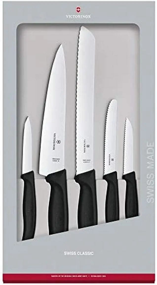 

Classic 5-Piece Kitchen Knife Set - Durable Kitchen Cutlery - Black