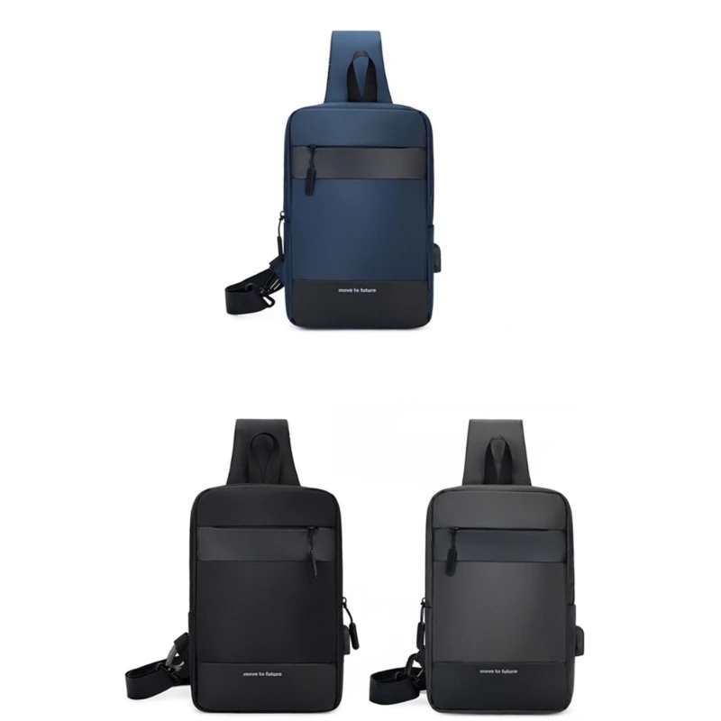 

Мужская нагрудная сумка, сумки на ремне, сумка через плечо с USB-портом для зарядки E74B