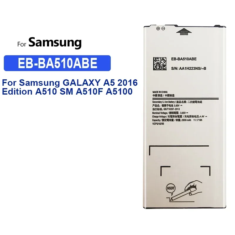 Аккумуляторы для мобильных телефонов EB-BA510ABE 2900 мАч Samsung GALAXY A5 2016 Edition A510 SM A510F A5100