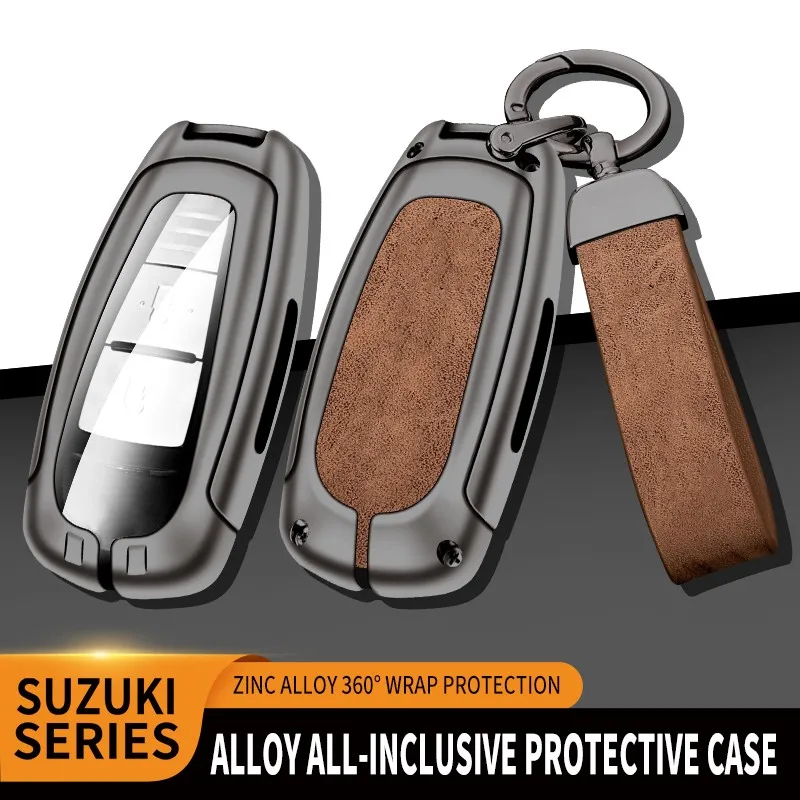 

Zinc Alloy+Leather+TPU Car Key Bag Key Chain For Suzuki Vitara Alivio S-CROSS Swift Sport Kizashi 2015 2016 2018 Accessories