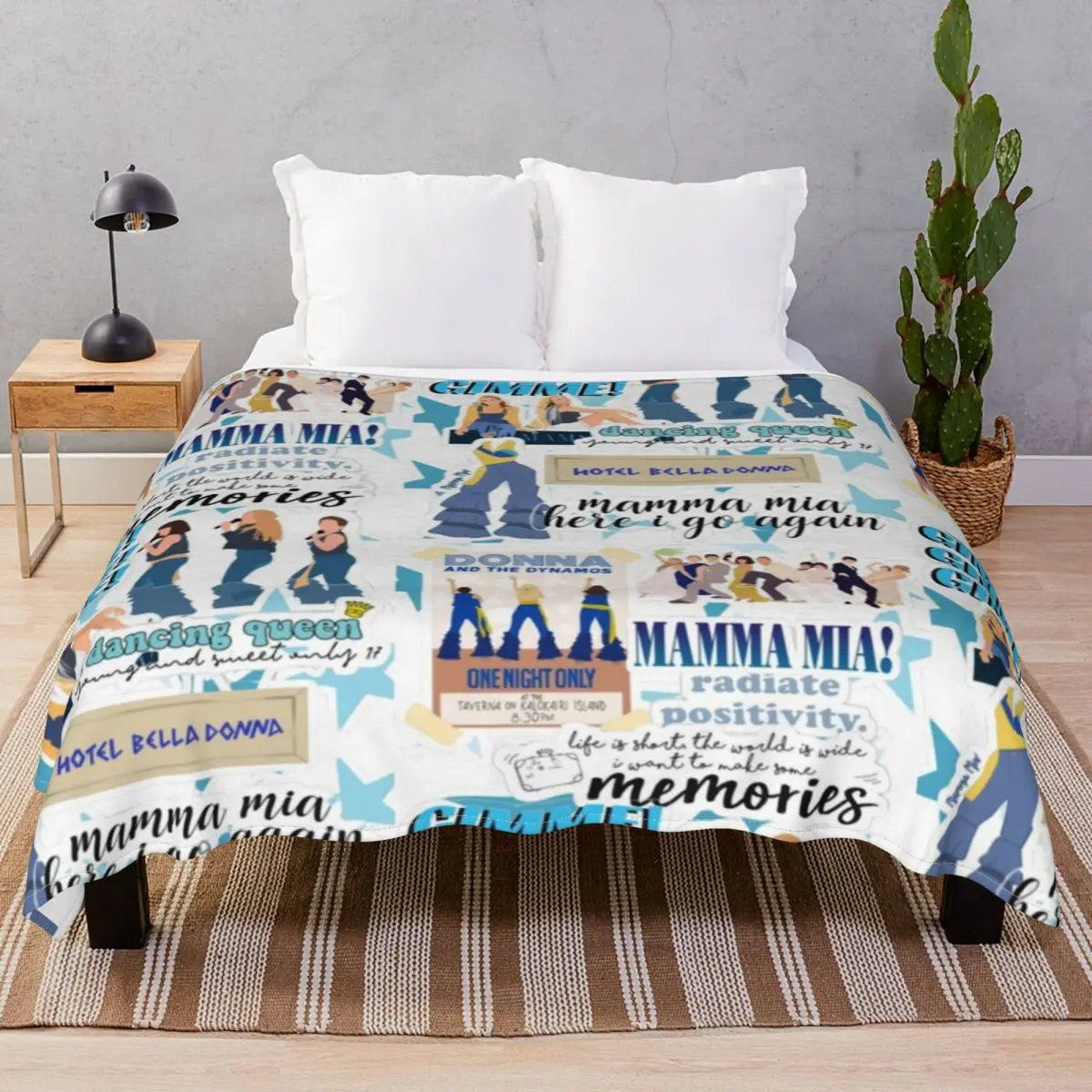 MM Poster Blankets Fleece Plush Print Fluffy Throw Blanket for Bed Sofa Camp Cinema