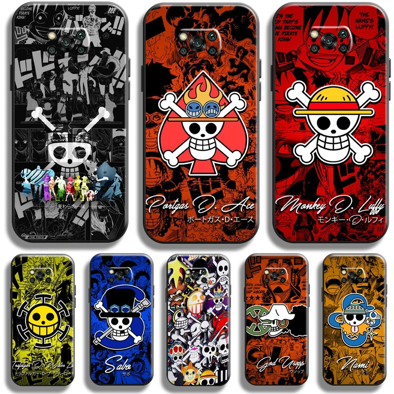 

Anime One Piece Skull Logo For Xiaomi Poco X3 GT POCO X3 Pro NFC Phone Case Coque Black Soft Carcasa Liquid Silicon