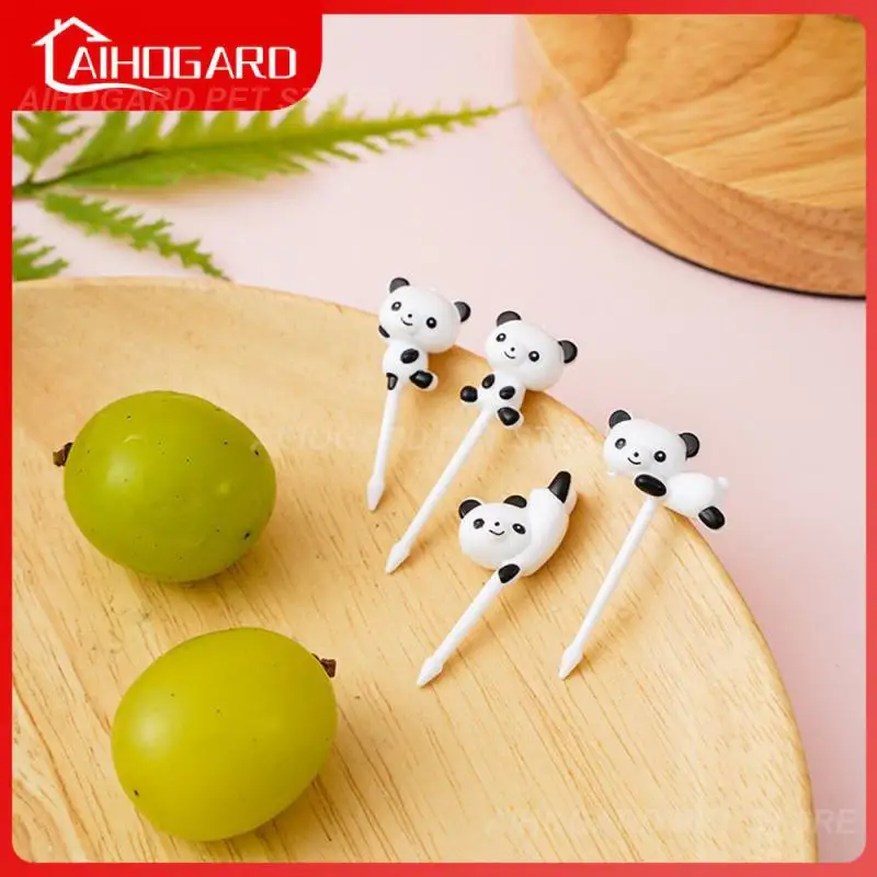 

Mini Cartoon Fruit Stick Fruit Fork Snack Dessert Cake Picks Bento Tableware Cute Panda Fruit Toothpick Food Grade Plastic