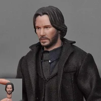 112 male head sculptmezco keanu reeves head sculpture black hair for for 6 inch action figure body