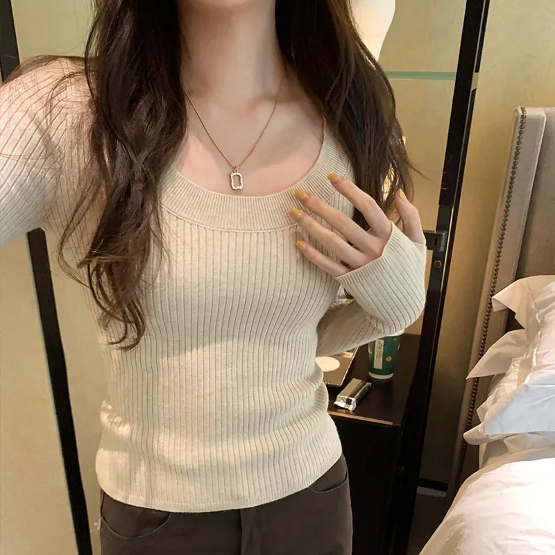 Осень/зима 2023 новый женский утягивающий внутренний свитер базовый слой топ с
