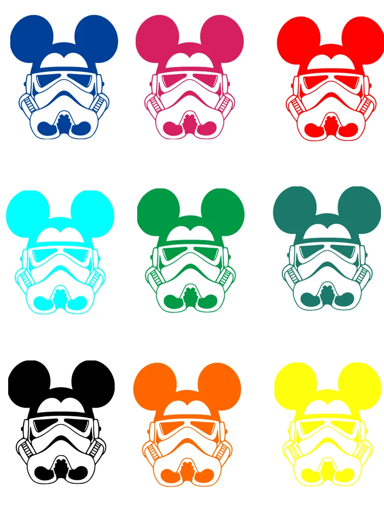 Funny Stormtrooper Mickey Clothing patches thermo-stickers for children printing for clothes Flex fusible transfer