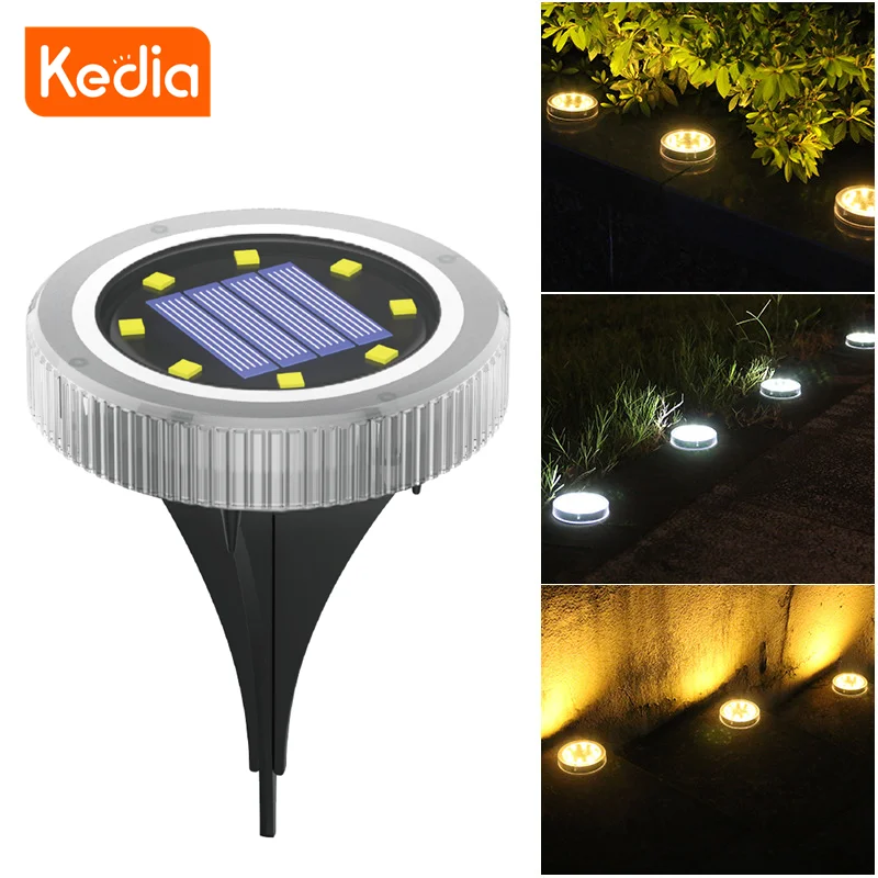 

8 LEDs Solar Powered Ground Light Outdoor Garden Pathway Deck Lights Waterproof LED Solar Lawn Lamp For Courtyard Patio Decor