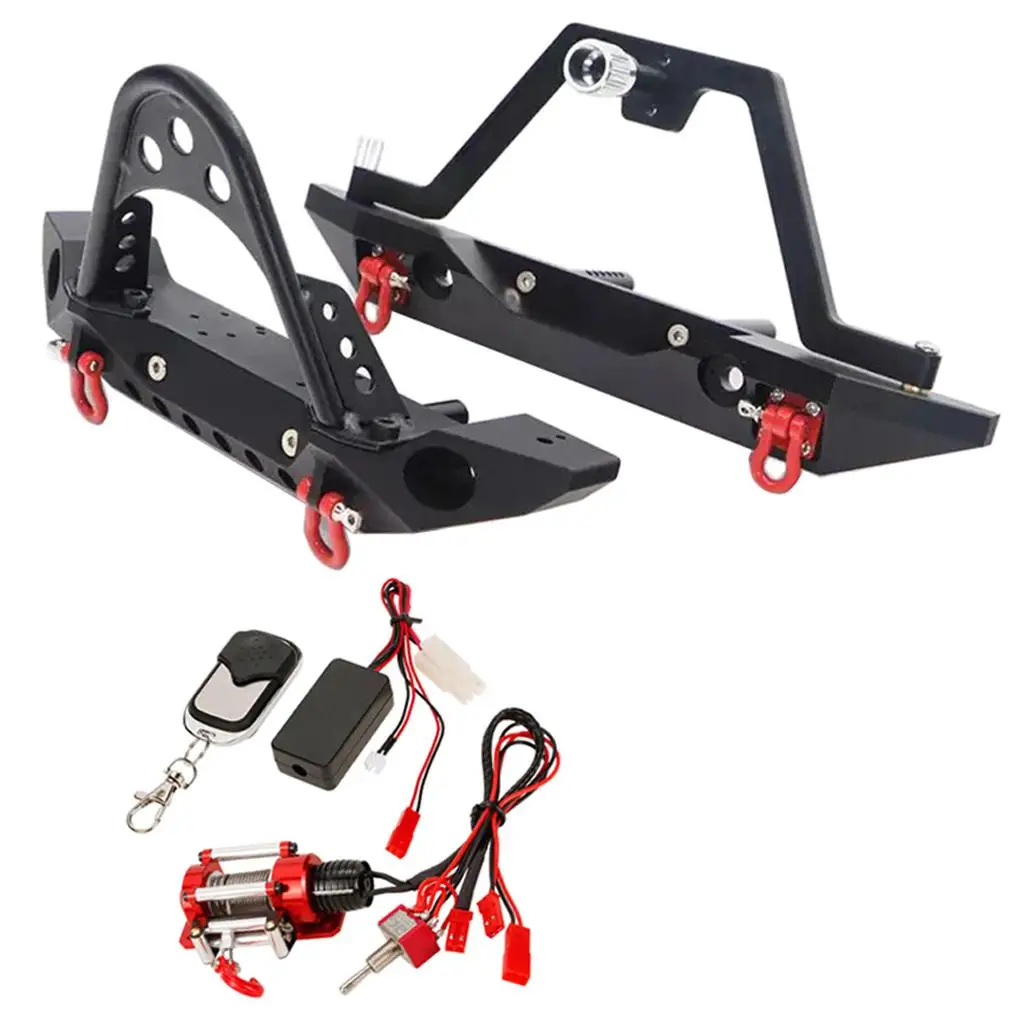 

Set with 1:10 RC Winch Control And Front Rear Bumper for 1/10 Crawlers