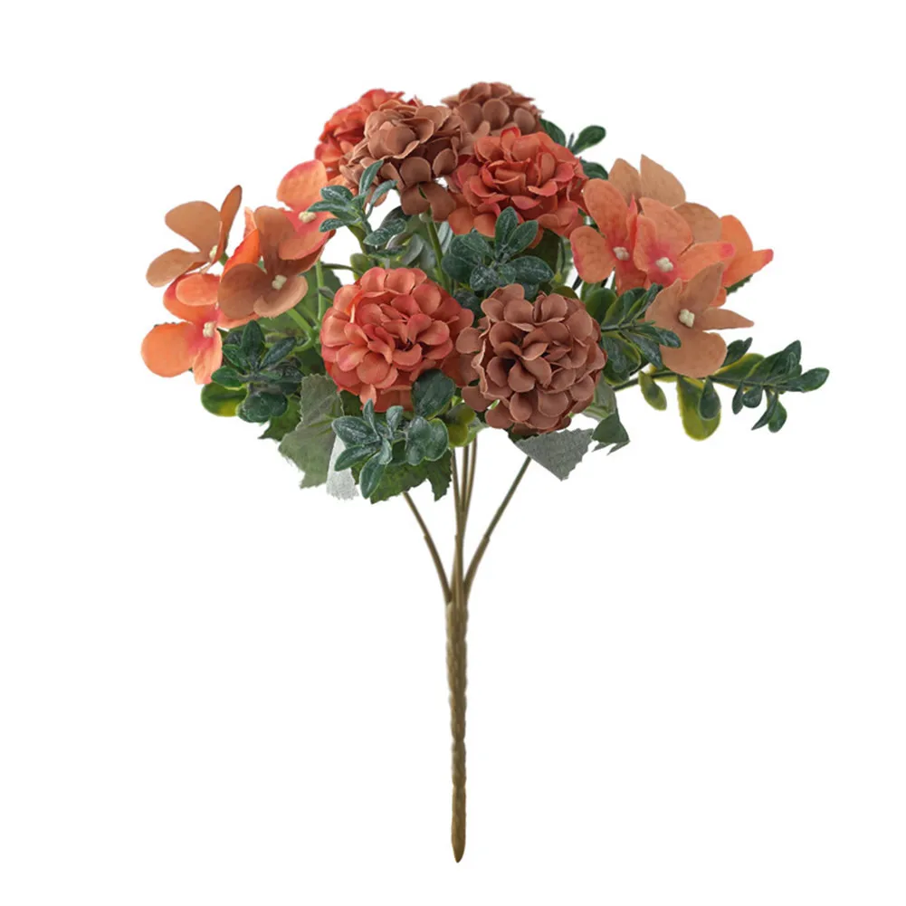 

1 Bunch 27cm Silk Rose Artificial Flowers Fake Bouquet Imitated Artificial Hydrangea Flowers Wedding Home Party Desktop Decor