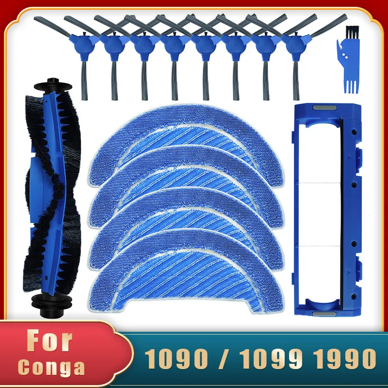 

For Cecotec Conga 1090 / 1099 1990 Connected / 1790 Ultra Titanium / 999 990 Vital Spare Parts Main Side Brush Mop Rag Cover