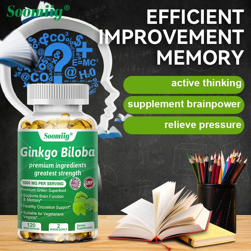 

Ginkgo Biloba Capsules, Which Help Enhance Brain Function, Improve Memory, and Lower Blood Pressure and Cholesterol.