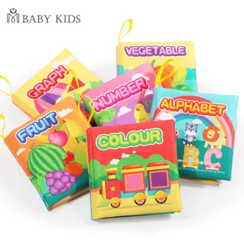Montessori 0-12Monthes Baby Books toys Educational Newborn Infant Early Learning Cloth Book Develop Cognize Reading Puzzle Toys 1