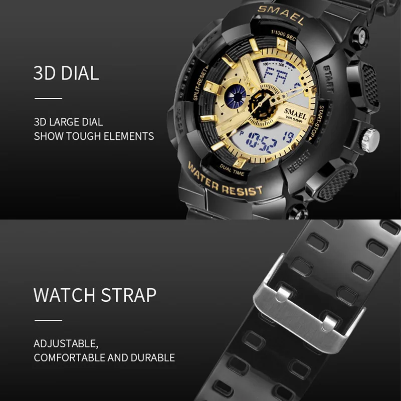 SMAEL Brand Fashion Women Digital Watch Sport Waterproof Multifunction Wristwatch Ladies Watches Female Clock relogio feminino enlarge