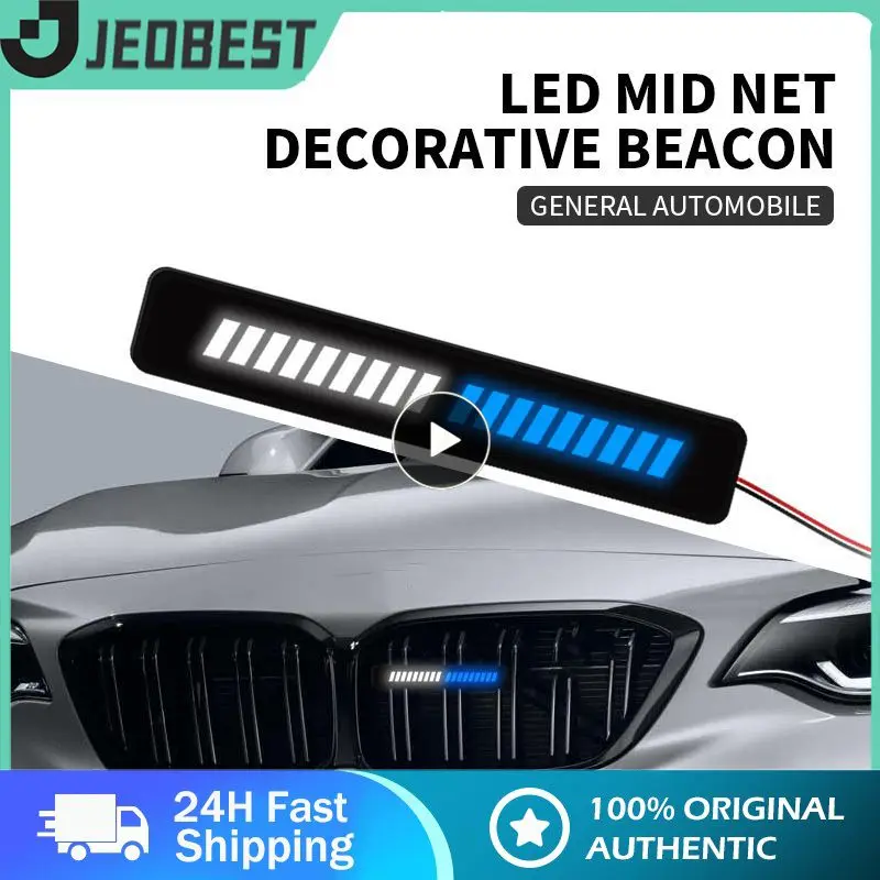 

Abs Car Exterior Modified Daytime Running Lights 3d Effect Creative Front Grille Emblem Led Decorative Lights Wide Compatibility
