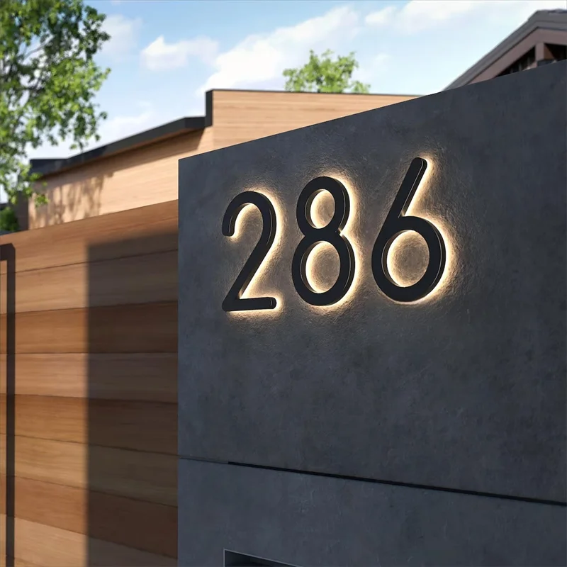 

Светодиодный номер дома из нержавеющей стали и акрила