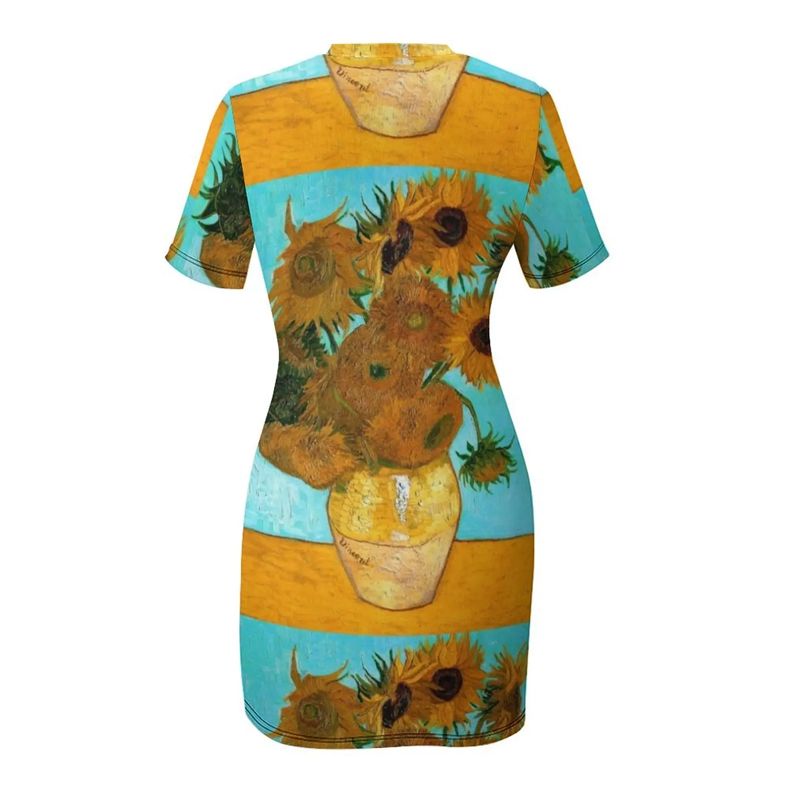 Ван Гог - Ваза Still Life с 12 подсолнухами платье короткими рукавами женские платья