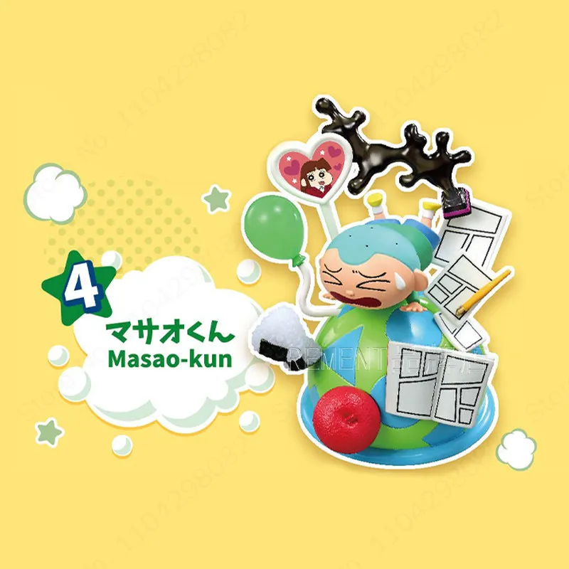 Фото Коллекционная миниатюрная фигурка Re-Ment Crayon Shin-chan Pop Out World в слепой коробке, модная настольная декоративная фигурка, предзаказ, игрушка, подарок №5