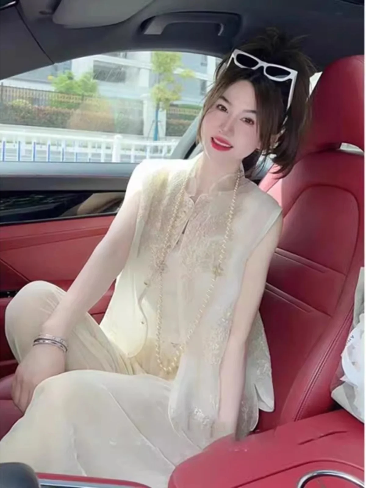 Темпераментная Женская одежда Новинка лета 2024 модный жилет во французском стиле