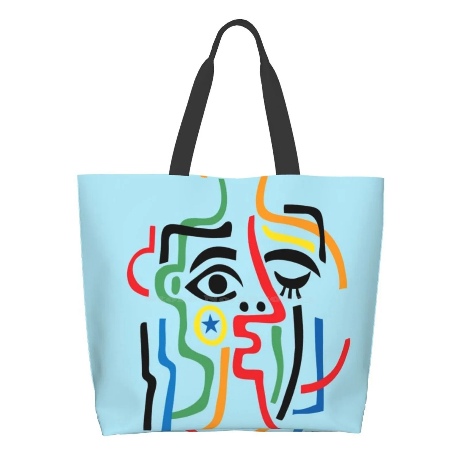 

Picasso Style Face Printed Casual Tote Large Capacity Female Handbags Picasso Famous Painters Classic Painters 20Th Century