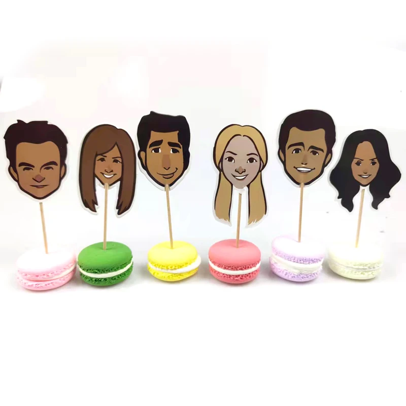 

Friend Theme Cupcake Toppers Decoration Happy Baby Shower Kids Boys Favors Birthday Party Cake Topper With Sticks 24pcs/lot