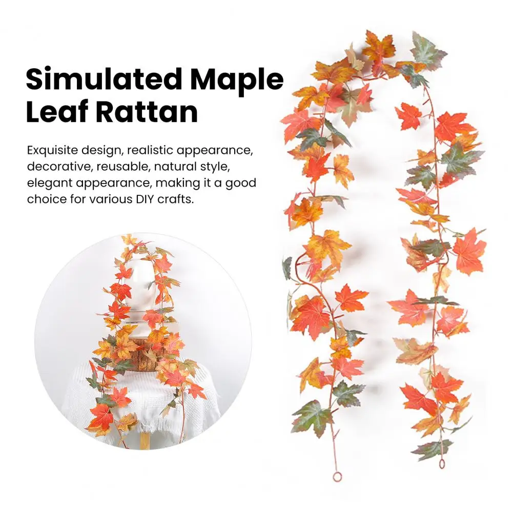 

Искусственная Кленовая гирлянда из листьев, осенняя лоза, Подвесные Растения для свадьбы, искусственное украшение для сада, 1,75