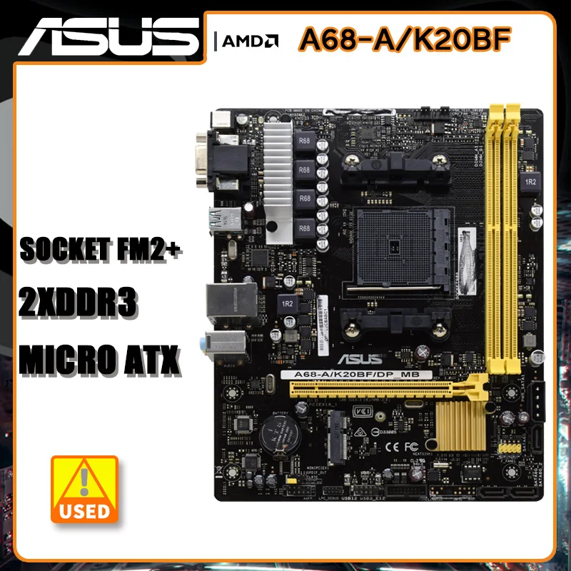 ASUS A68-A/K20BF Motherbaord Socket FM2+ DDR3 16GB AMD A68H HDMI VGA MicroATX Placa-mãe