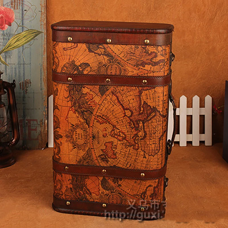 Античная кожаная шкатулка коробка для хранения ювелирных изделий органайзер