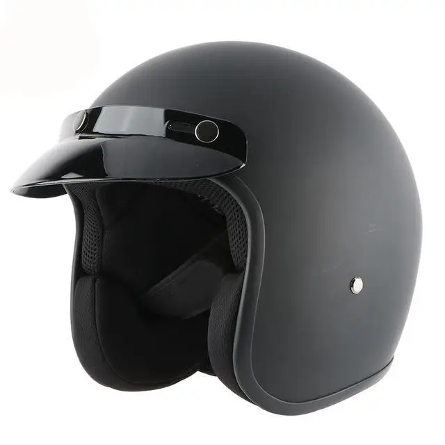 

New Design Motorcycle Helmet Adults Black White ABS Motorcycle Vintage Helmet Open Face Motorbike Accessories