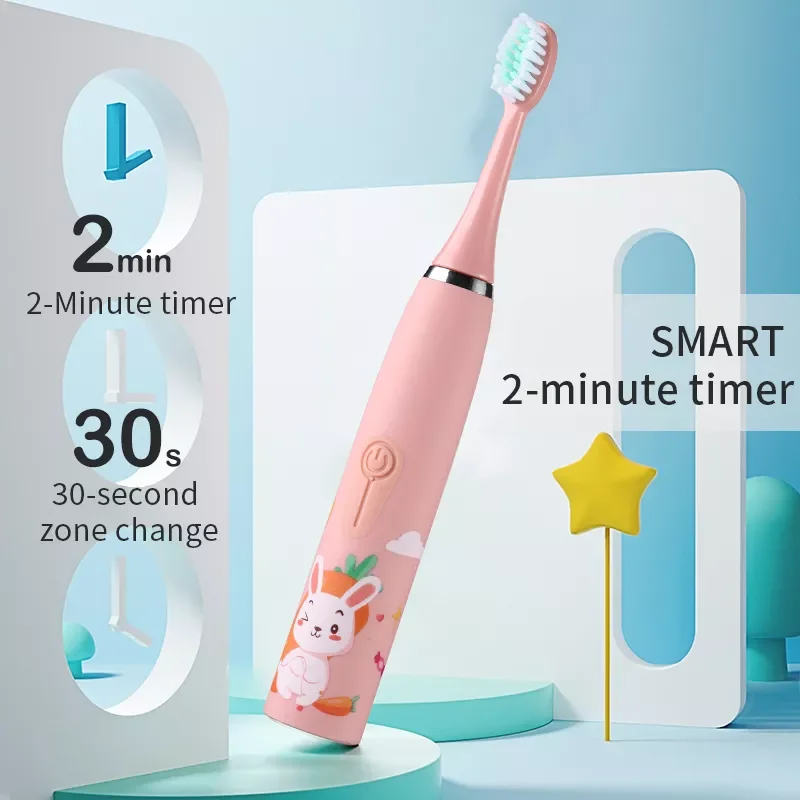 

Children's Electric Toothbrush Cartoon Pattern for Kids with Replace The Tooth Brush Head Ultrasonic Electric Toothbrush J25