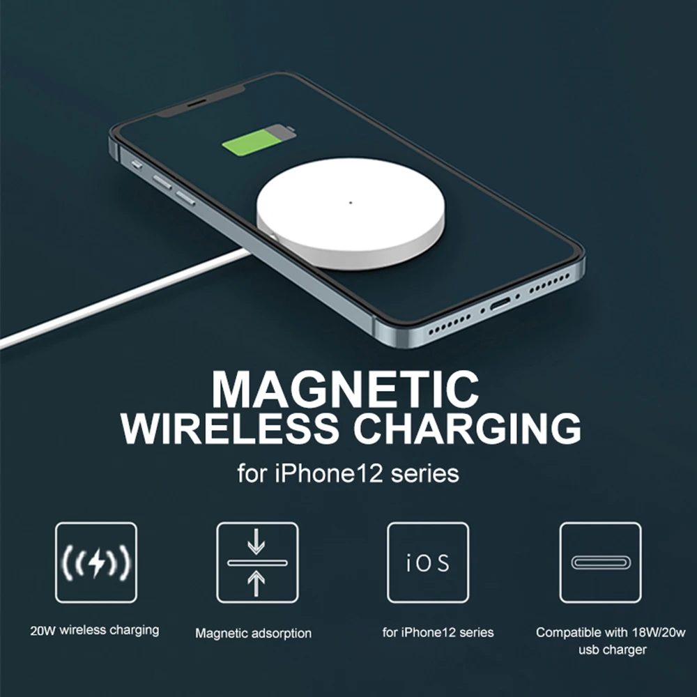20w qi magnetic wireless charger for iphone 13pro max 13 13pro 13mini pd macsafe charging for iphone 12pro max 12 12pro 12mini free global shipping