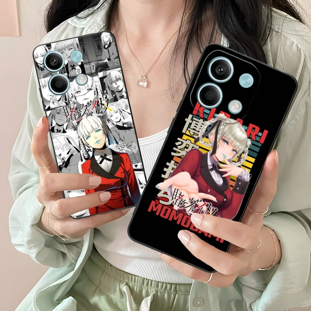Kakegurui Kirari Anime Mobile Cell Phone Case for Xiaomi Redmi Note 13 12 11 10 9 8 7 6 S A Pro Lite Plus 5G Black Cover Shell