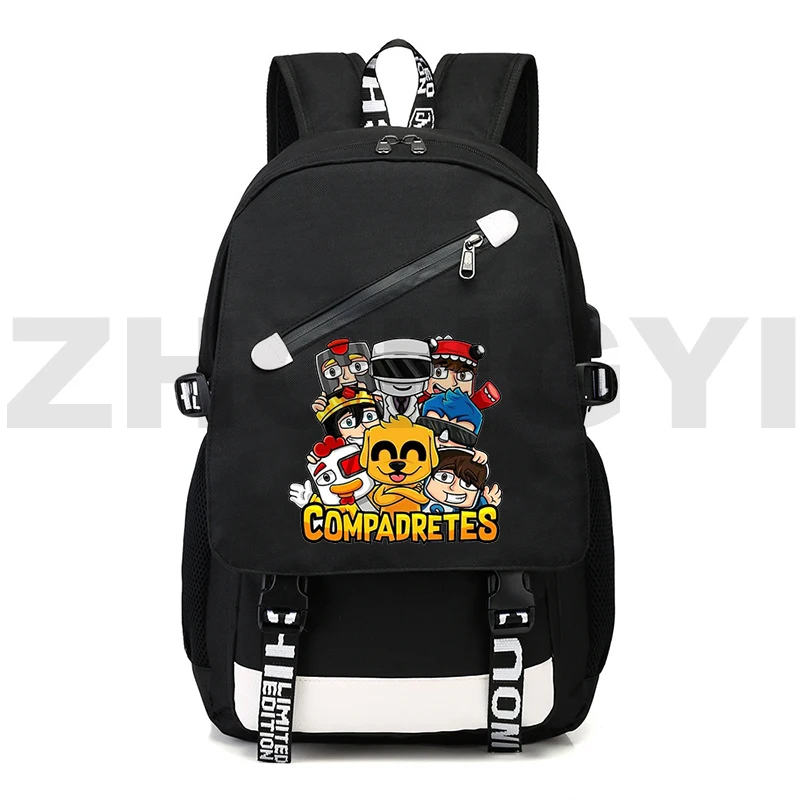 

Fashion Canvas Mikecrack Backpack Men Zipper Black Mochila Los Compas Back Pack Women Anime Cartoon Compadretes Bookbag Teenager