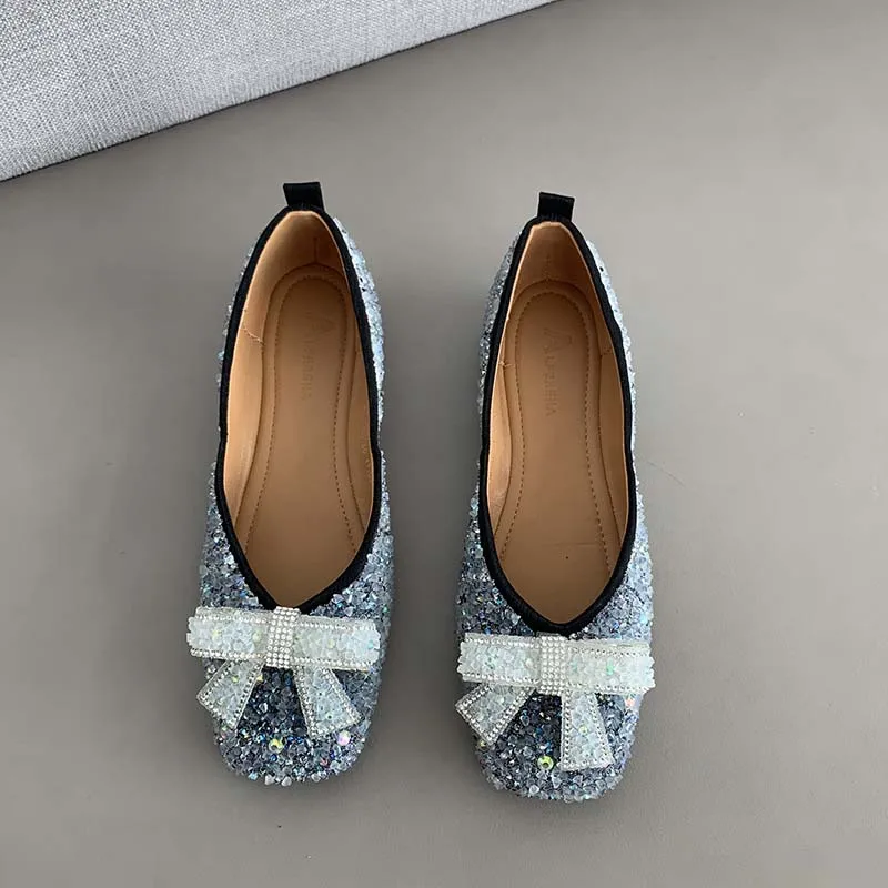 Women's Flats Square Toe Closed Loafers Mules Slip-on Slippers Bow Knot Designer Shoes Square Toe Low Heel Casual Ladies Shoes