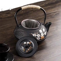 800ml teapot stainless steel infuser strainer plum blossom cast iron tea kettle for boiling water for home kitchen