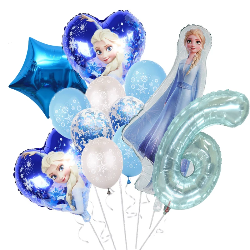 12 шт., набор воздушных шаров из фольги «Холодное сердце», принцесса Эльза, гелиевый шар на день рождения, детские украшения для дня рождения для девочек, принадлежности для детского душа, Globos