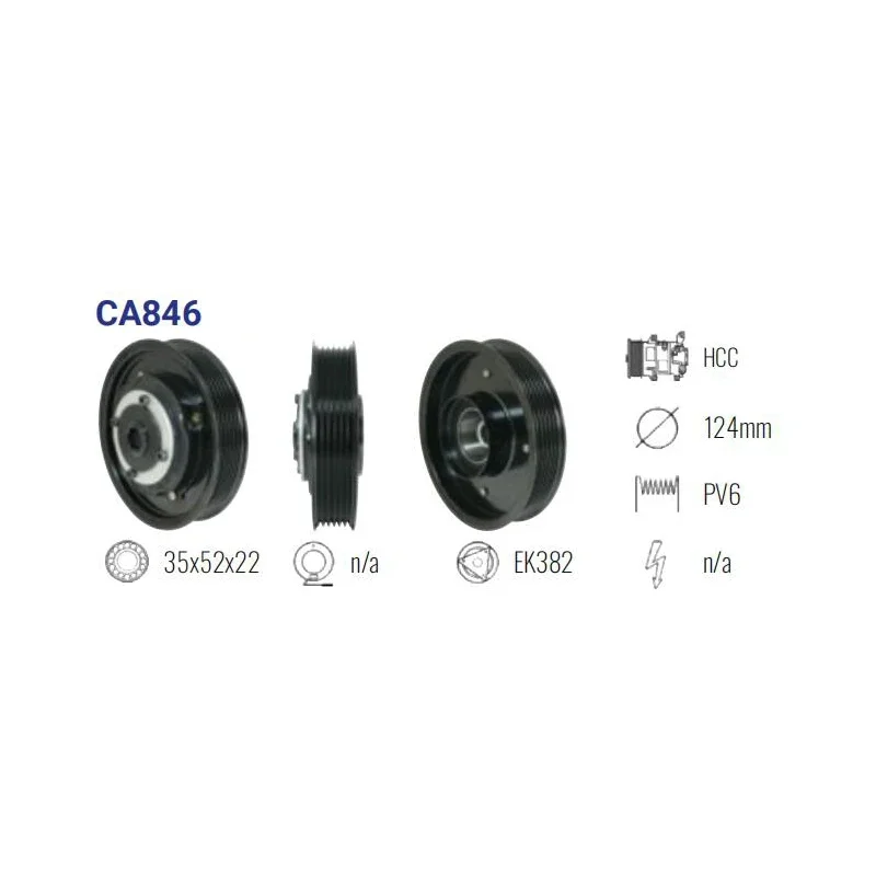 Сцепление в сборе CA846 DVE12 6pk для KIA RIO 51-0861 / 241186 ACP960 852814N