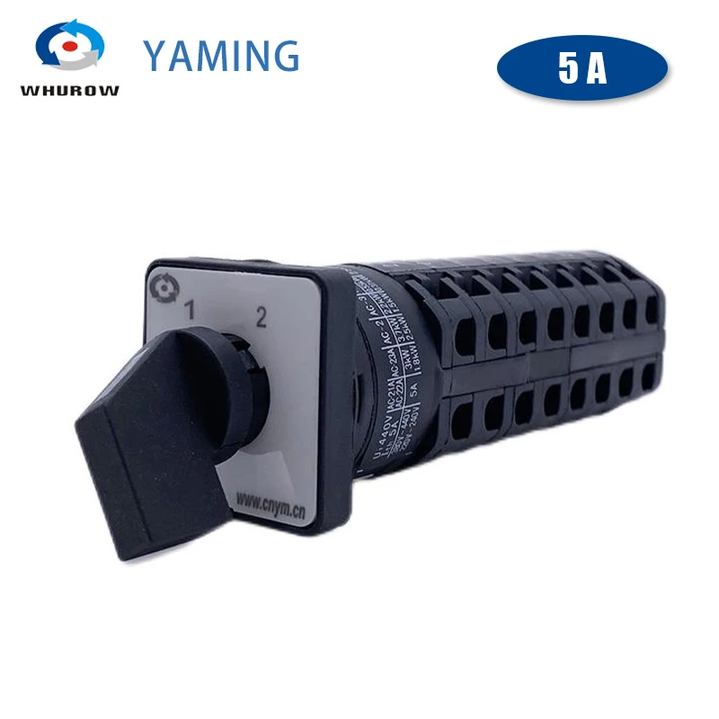 

YMW26-5/8 Rotary Cam Switch Silver Contact Two Position 8 Poles 5A Manual Transfer Changeover Selector LW26 LW28