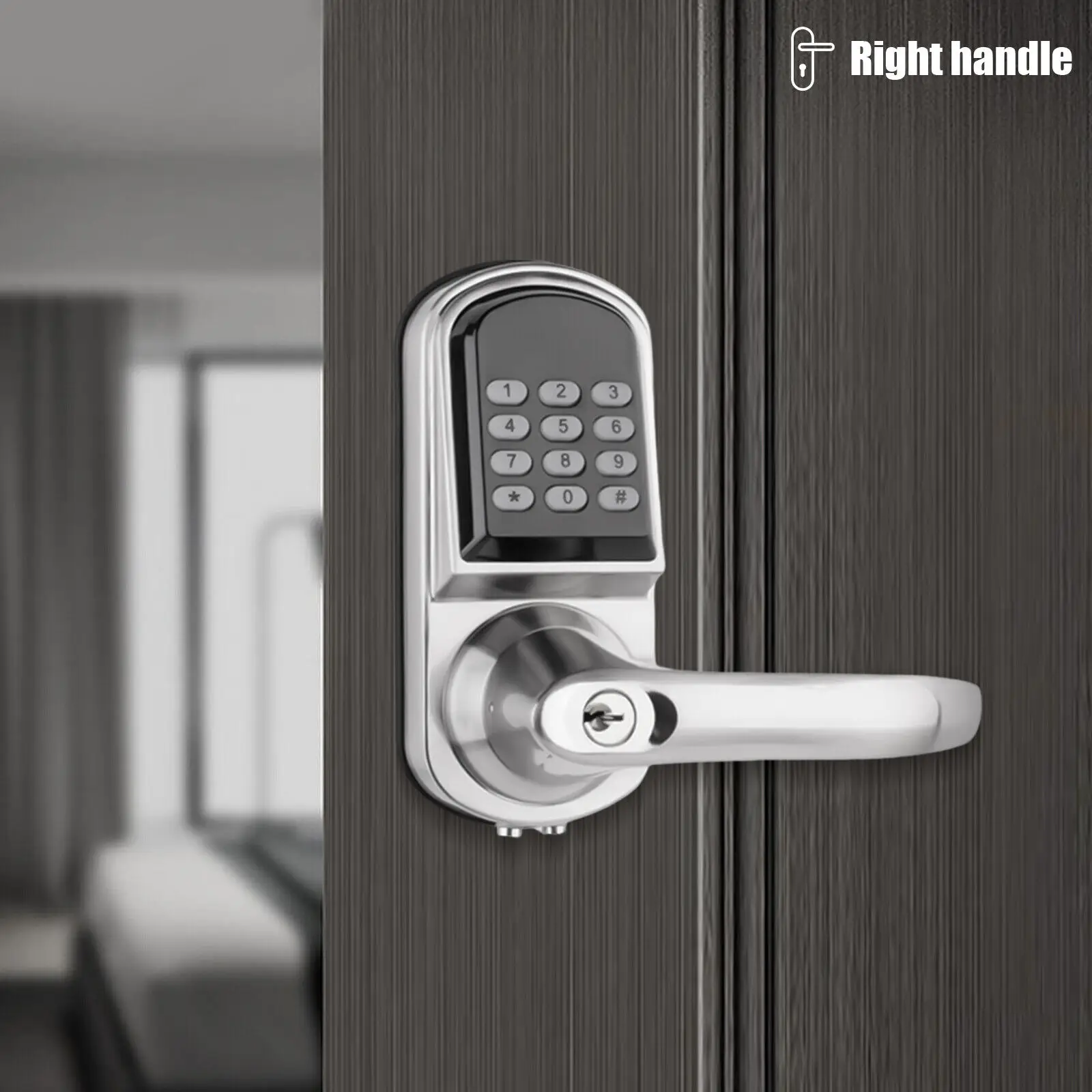 

Digital Electronic Security Code Keyless Keypad Home Entry Door Lock Right Hand Knob Password Combination