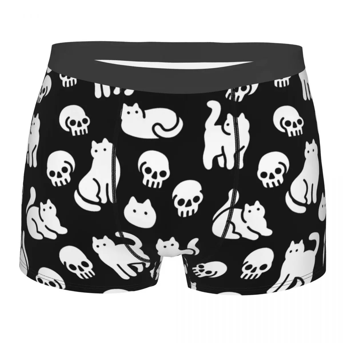 

Cats And Skulls Pattern Skeleton Skull Bone Underpants Breathbale Panties Male Underwear Sexy Shorts Boxer Briefs