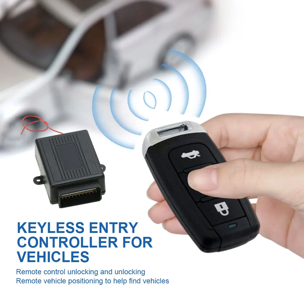 

12V Vehicle Door Lock Anti-Theft System Auto Locking Security Keyless Entry Kit Flashing Light Indication with 2 Remote Control