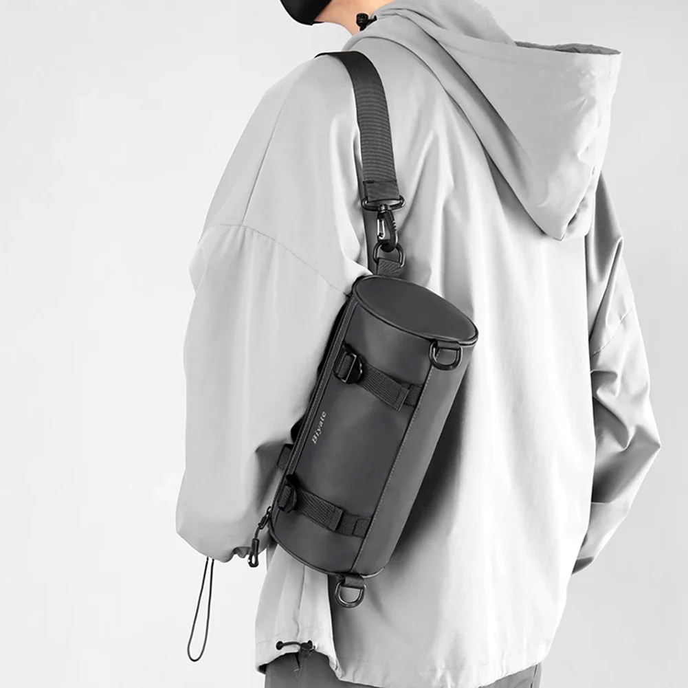 Мужская Нейлоновая Сумка-мессенджер Круглая Цилиндрическая Сумка Через Плечо На