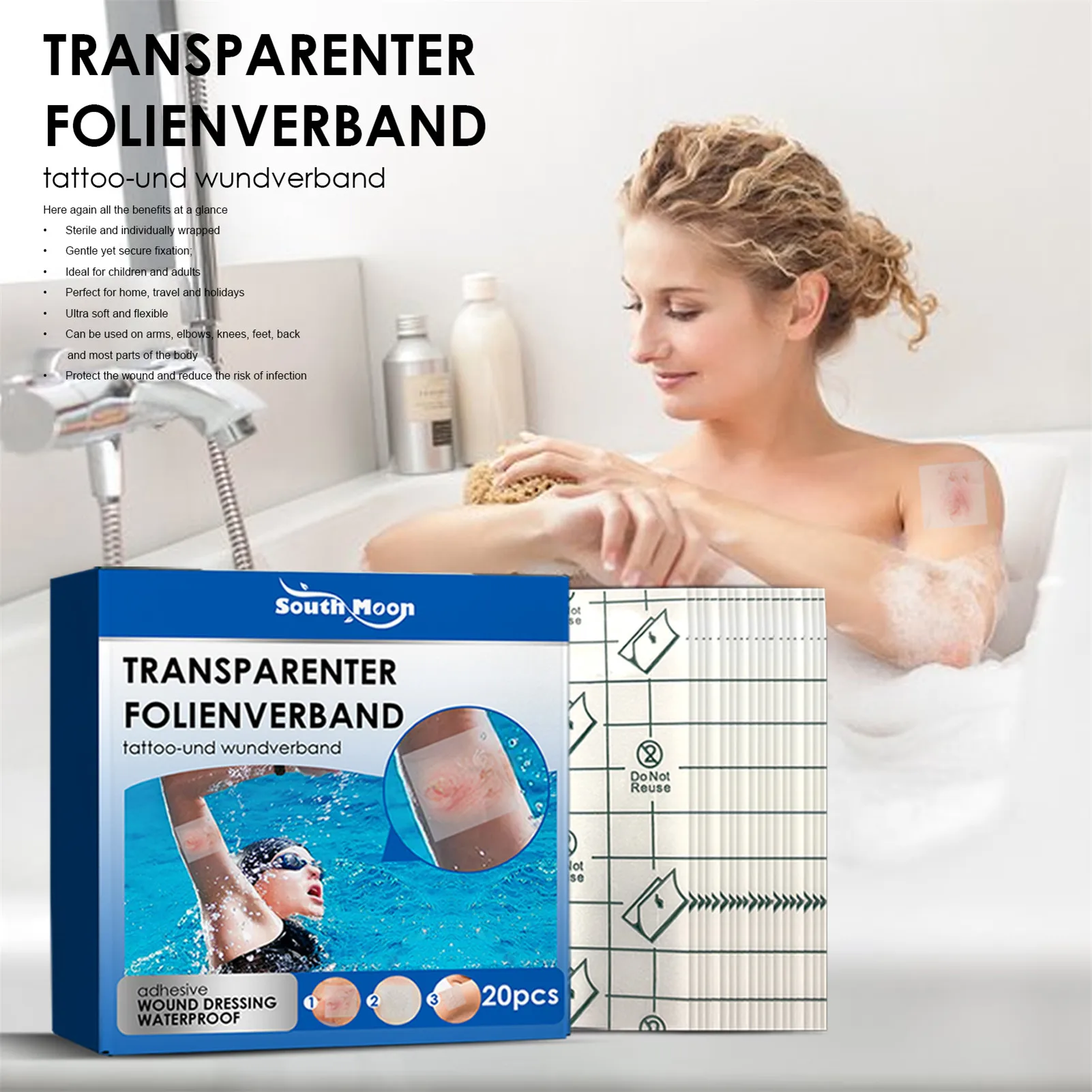 

20Pcs Waterproof Adhesive Bandages Large Size Adhesive Aid Bandage Waterproof Wound Sticker Large Wound First Aid Skin Protector