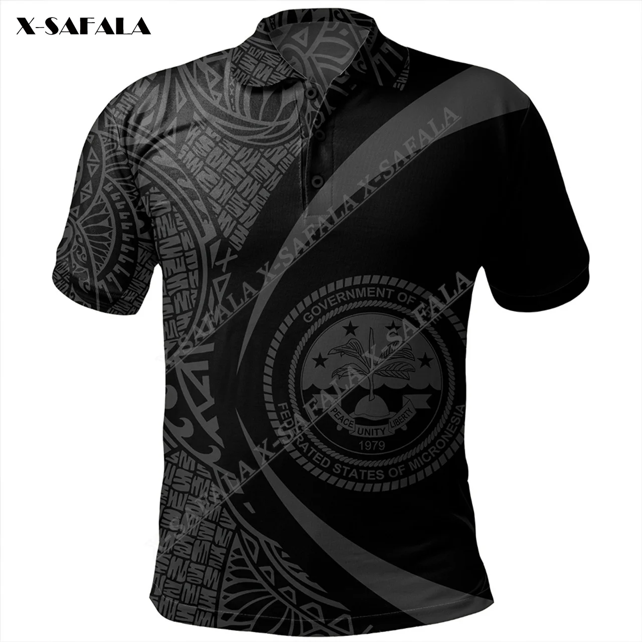 

Мужская рубашка-поло с коротким рукавом, с принтом