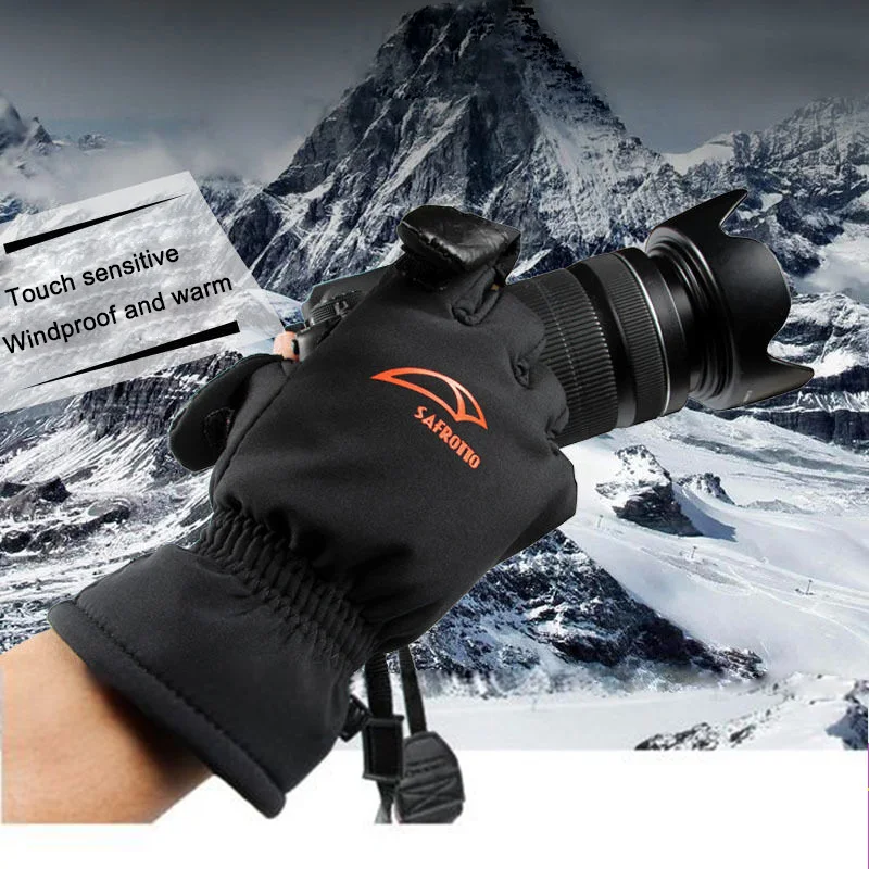 Photography Gloves Winter New Touch SLR Camera Cold Gloves Windproof Waterproof Warm Non-slip Outdoor Finger Protection Case Man