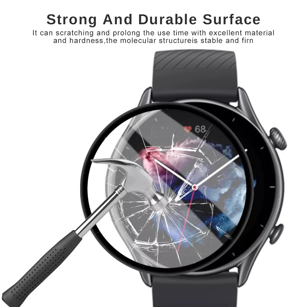 

1-3PCS 9D Curved Fiberglass Protective Film For GTR3 GTR 3 Pro Smartwatch Display Screen Protector Cover GTR-3 Pro