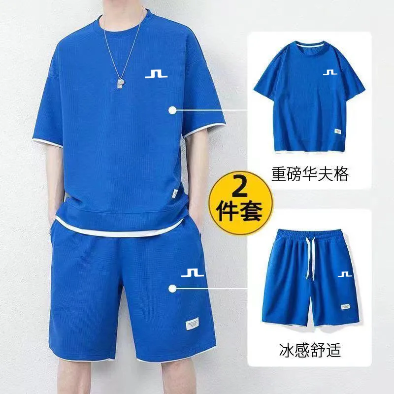 2023 Golf Wear Men's Top + Shorts 2-piece Set Summer Fashion Casual Marben Golf T-shirt Utaa Golf Shorts Men's Golf Clothing