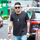Мужская футболка с коротким рукавом GXXH, черная свободная уличная футболка оверсайз с тиснением, лето 2019