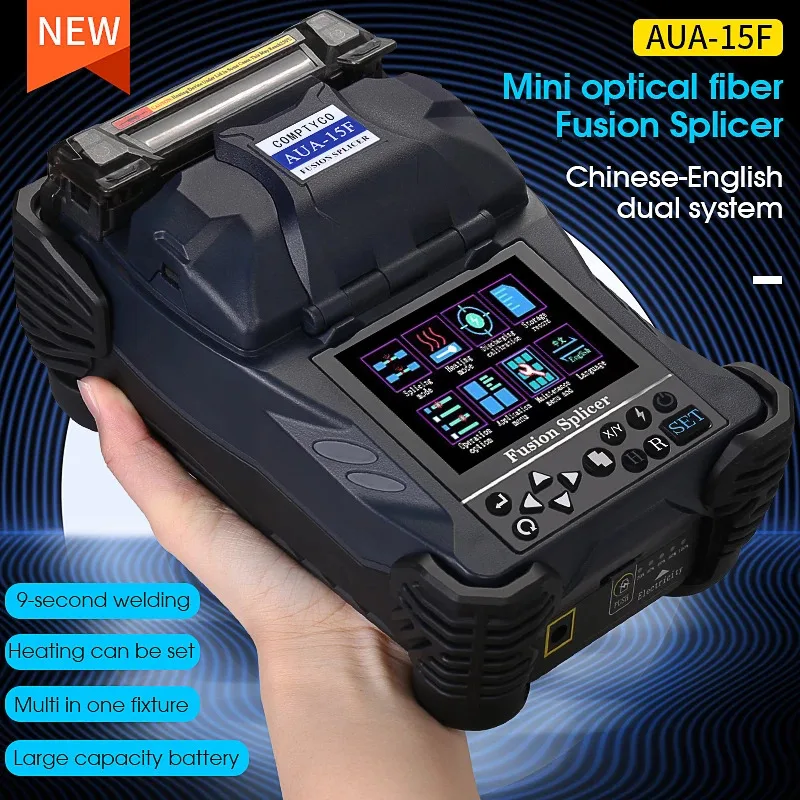 

Free shippingCOMPTYCO high-quality Fully Automatic Mini Optic Fiber Fusion Splicer Splicing machin fiber optic tool set