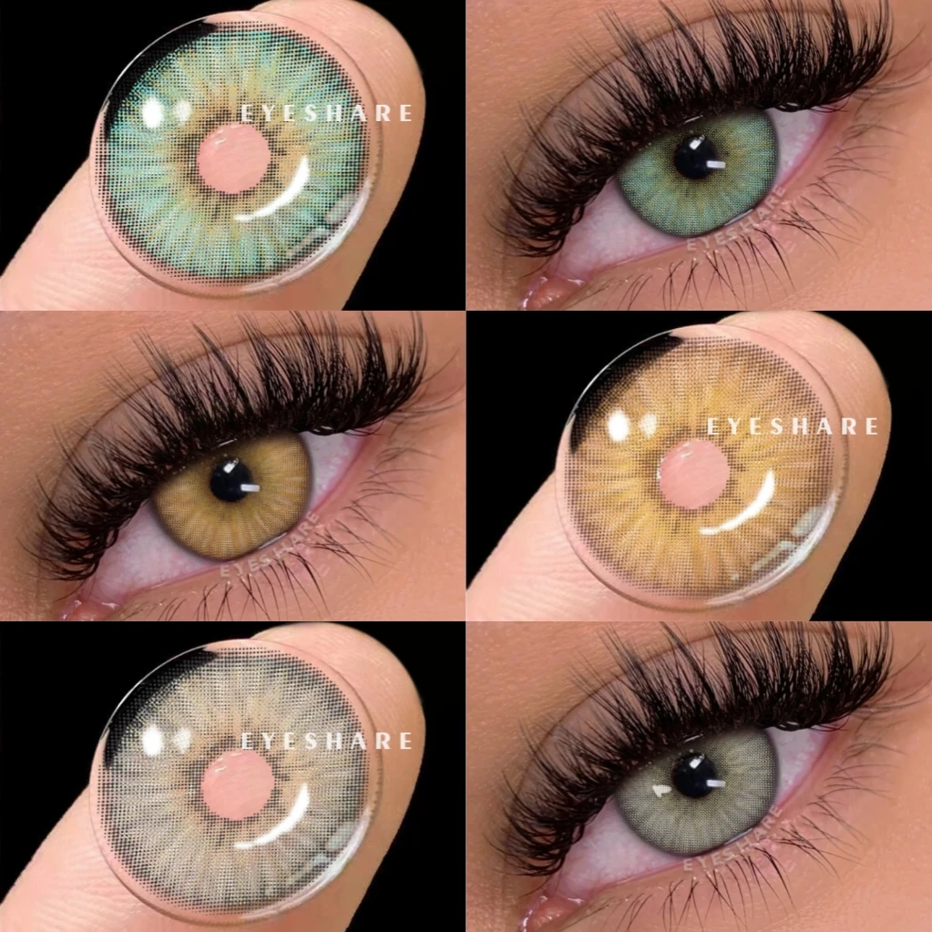

1 пара новых цветных контактных линз EYESHARE для глаз, модные зеленые контактные линзы, контактные линзы с коричневыми глазами, серые линзы для повседневного использования